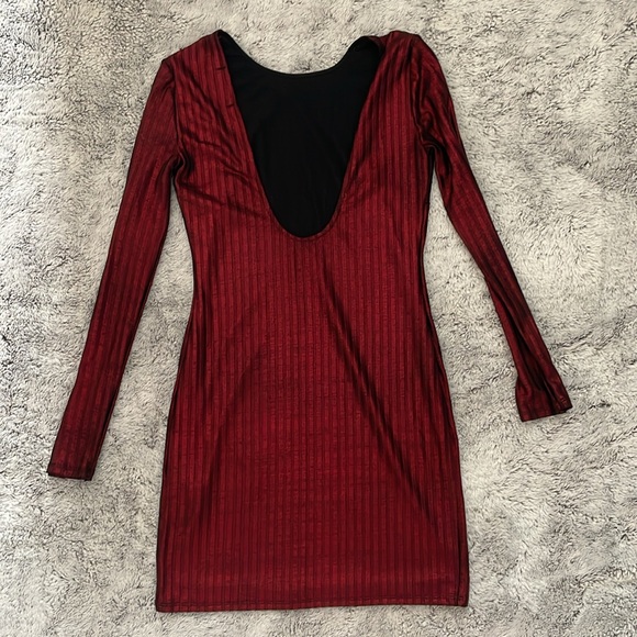 Red Metallic Body-con Dress! - Picture 3 of 3